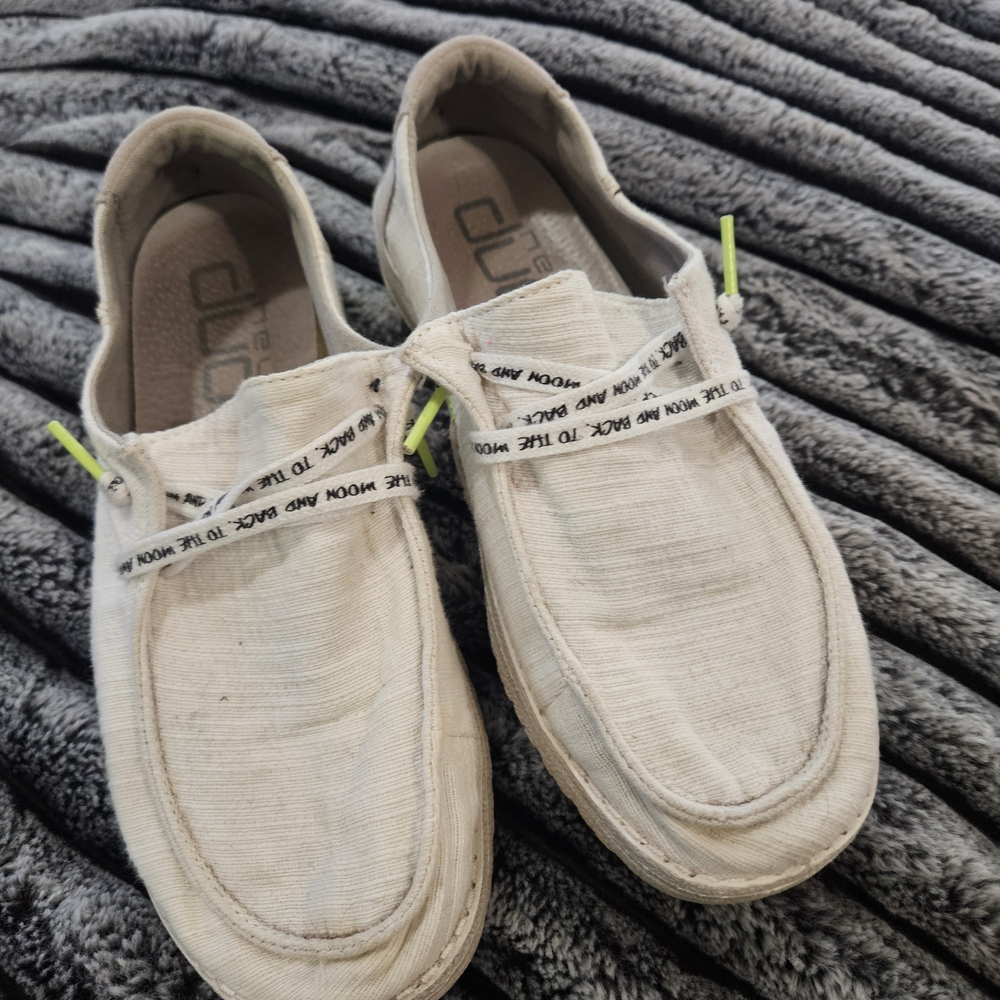 Hey Dude Cream Casual Sneakers